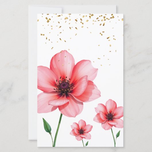 Chic Blush Pink Floral Confetti Frame Wedding (裏面)