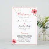 Chic Blush Pink Floral Confetti Frame Wedding (スタンド正面)