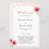 Chic Blush Pink Floral Confetti Frame Wedding (正面/裏面)