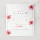 Chic Blush Pink Floral Confetti Frame Wedding プレイスカード (外部開封)