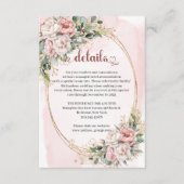 Chic Blush Pink Floral Eucalyptus Details Card エンクロージャーカード (正面)