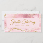 Chic Blush Pink Gold Agate Marble Gift Certificate (正面)