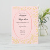 Chic Blush Pink & Gold Quinceanera Invitation 招待状 (スタンド正面)