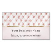 Chic Blush Pink Gold Tufts Business name website マグネット名刺 (正面)