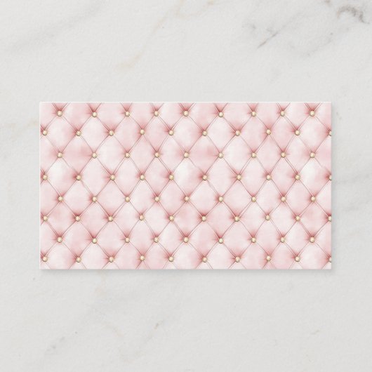 Chic Blush Pink Gold Tufts Business name website 名刺 (裏面)