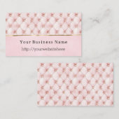 Chic Blush Pink Gold Tufts Business name website 名刺 (正面/裏面)