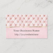Chic Blush Pink Gold Tufts Business name website 名刺 (正面)