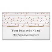 Chic Blush Pink Music Notes Business name website マグネット名刺 (正面)