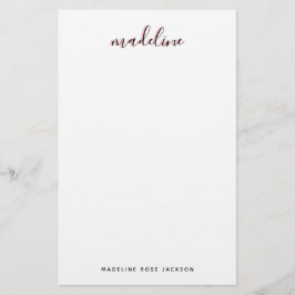 Chic Blush Pink with black Calligraphy name 便箋