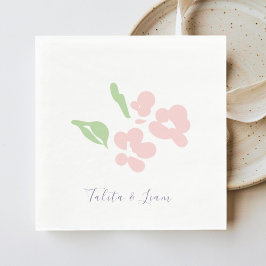 Chic Blush Watercolor Floral Paper Napkin スタンダードランチョンナプキン
