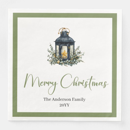 Chic Bohemian Christmas Lantern Rustic Party  (正面)