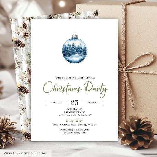 Chic Bohemian Cozy Winter Scene Holiday Invitation 招待状