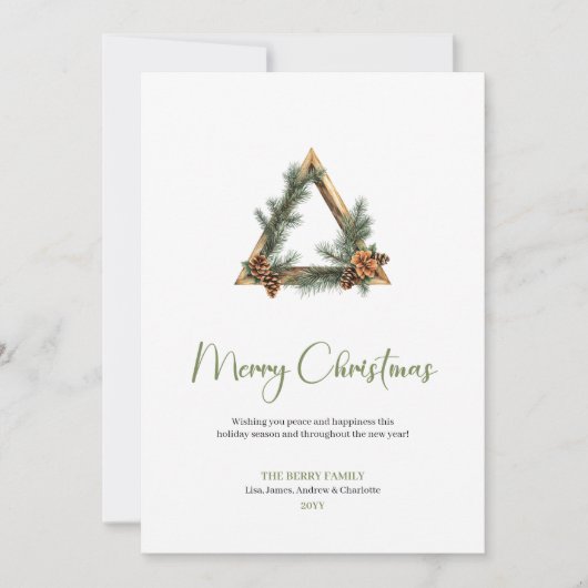 Chic Bohemian Rustic Neutral Christmas Greeting シーズンカード (正面)