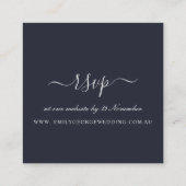 CHIC BOHO赤面フローラリース結婚のWEBサイトRSVP スクエア名刺 (裏面)