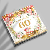 Chic Boho 60th Birthday Guest Book Bloom Aesthetic ゲストブック