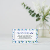 Chic Boho Blue Wildflower Boy floral Baby Shower  エンクロージャーカード (スタンド正面)