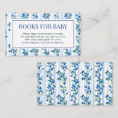 Chic Boho Blue Wildflower Boy floral Baby Shower  エンクロージャーカード (正面/裏面)