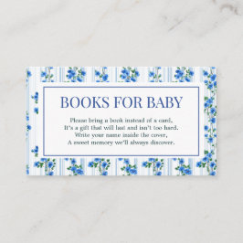 Chic Boho Blue Wildflower Boy floral Baby Shower  エンクロージャーカード