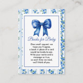 Chic Boho Blue Wildflower Boy floral Baby Shower  エンクロージャーカード (正面)