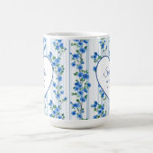 Chic Boho Blue Wildflower Boy floral Baby Shower  コーヒーマグカップ (中央)