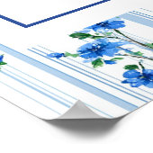 Chic Boho Blue Wildflower Boy floral Baby Shower  ポスター (角)