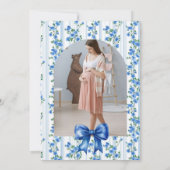 Chic Boho Blue Wildflower Boy floral Baby Shower 招待状 (裏面)