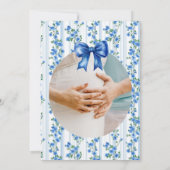 Chic Boho Blue Wildflower Boy floral Baby Shower 招待状 (裏面)