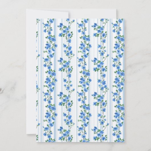 Chic Boho Blue Wildflower Boy floral Baby Shower 招待状 (裏面)