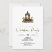 Chic Boho Botanical Earthy Holiday Party Invites 招待状 (正面)