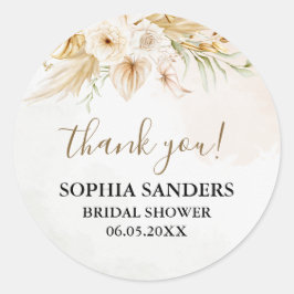 Chic Boho Bridal shower with Beige and Yellow  ラウンドシール