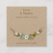 Chic Boho Brown Floral Jewelry Card TMF26 スクエア名刺 (正面)