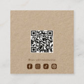 Chic Boho Brown Floral Jewelry Card TMF26 スクエア名刺 (裏面)