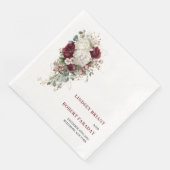 Chic Boho Burgundy Gold Rose Wedding Paper Napkins (コーナー)