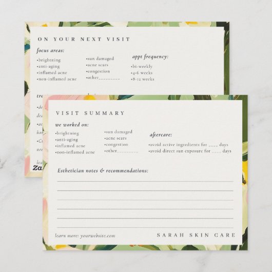Chic Boho Colorful Green Pink Painted Aftercare  ポストカード (正面/裏面)