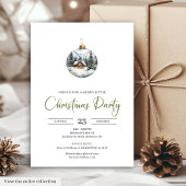 Chic Boho Cozy Winter Scene Deer Christmas Invites 招待状