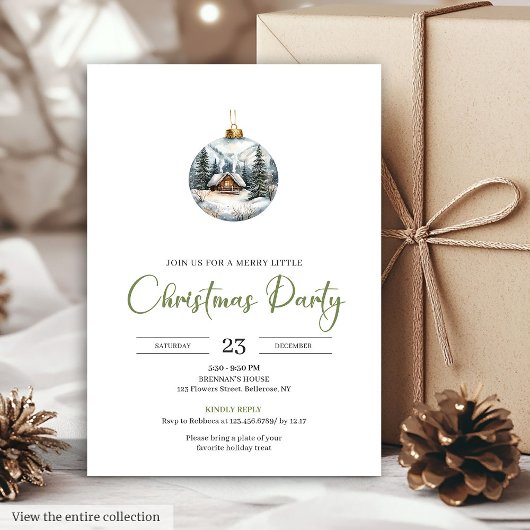 Chic Boho Cozy Winter Scene Deer Christmas Invites 招待状