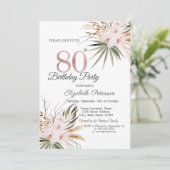 Chic Boho Flowers 80th Birthday 招待状 (スタンド正面)