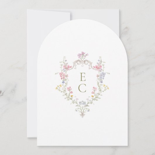 Chic Boho Garden Wildflowers Spring Summer Wedding 招待状 (裏面)