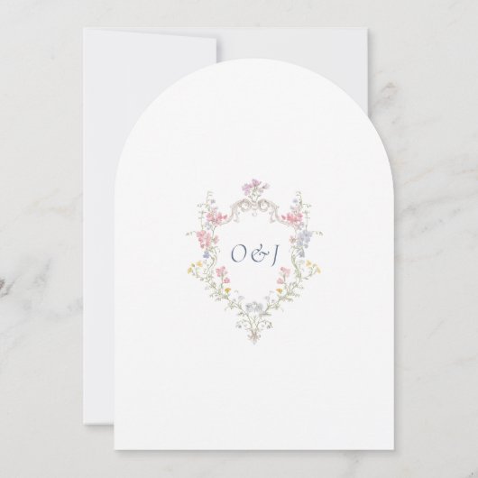 Chic Boho Garden Wildflowers Spring Summer Wedding 招待状 (裏面)