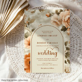 Chic Boho Rusty Ivory Sage Floral Wedding Invites 招待状