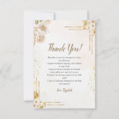 Chic Boho Style with Beige and Yellow Blooms サンキューカード (正面)