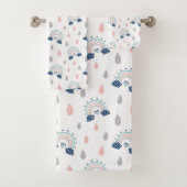 Chic Boho Towels Navy Pink Rainbow Gift Idea バスタオルセット (インサイチュ)