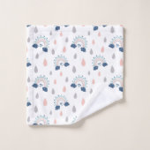 Chic Boho Towels Navy Pink Rainbow Gift Idea バスタオルセット (ウォッシュタオル)