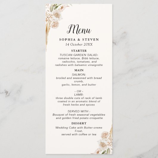 Chic Boho Wedding with Beige and Yellow Blooms プログラム (正面)