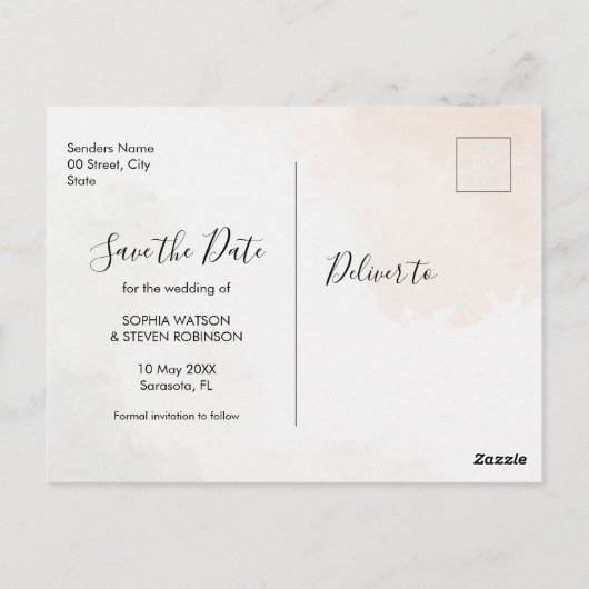 Chic Boho Wedding with Beige and Yellow Blooms ポストカード (裏面)