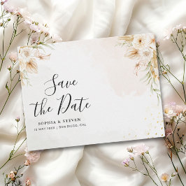 Chic Boho Wedding with Beige and Yellow Blooms ポストカード