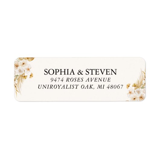 Chic Boho Wedding with Beige and Yellow Blooms ラベル (正面)