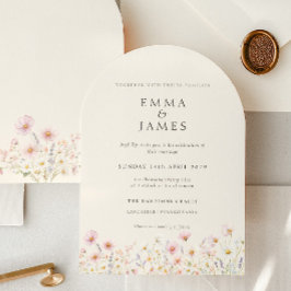 Chic Boho Wildflowers Spring Summer Wedding 招待状