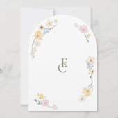 Chic Boho Wildflowers Wedding Save the Date 招待状 (裏面)