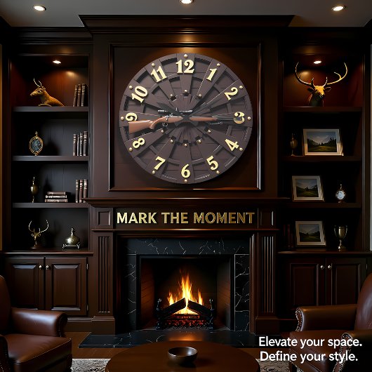 Chic Bolt Action Radial Wood ラージ壁時計